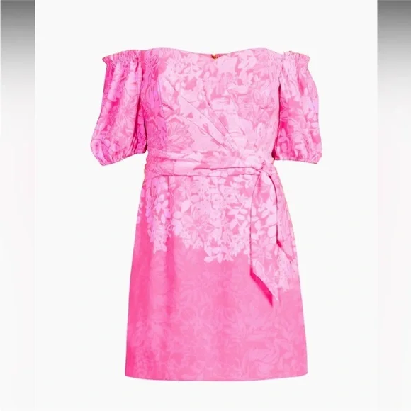 Lilly Pulitzer Pink Off-Shoulder Romper. NWT. Size 12 - Picture 4 of 9